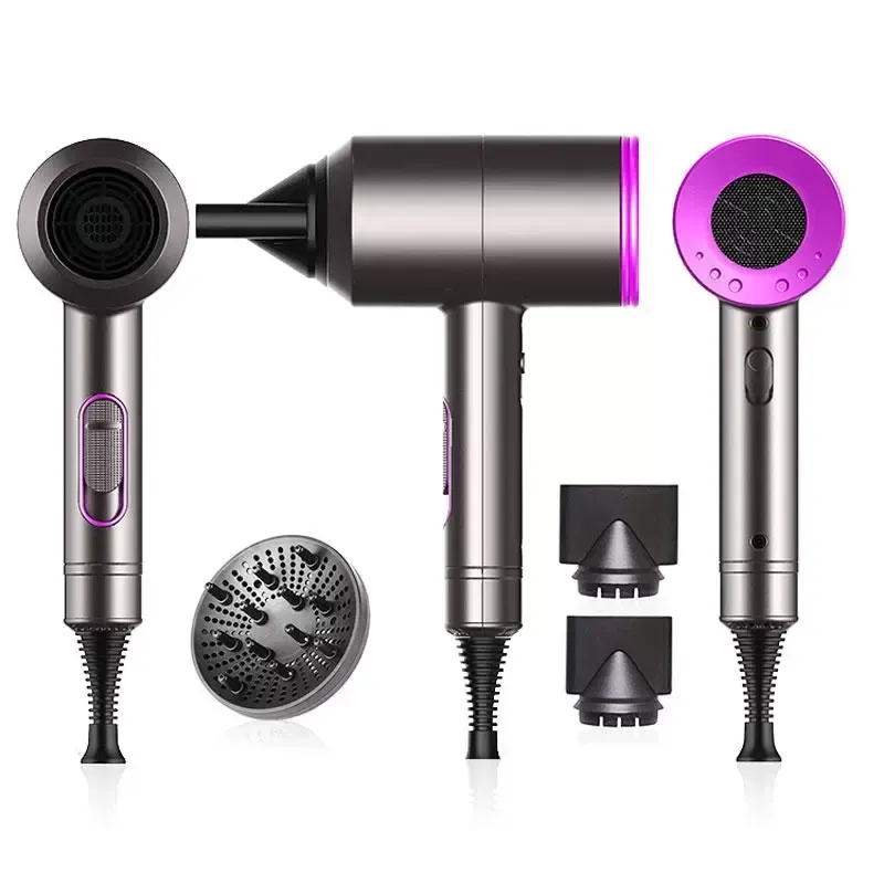 NEW Top Quality Hair Dryer Negative Ions Hammer Blower Electric 6 Styling Attachments With Gift Box 22 LL