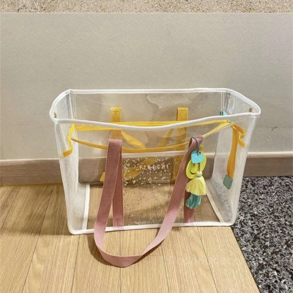 New Storage Baskets High Capacity Makeup Tote Bags Summer Casual Transparent Handbags New Fashion Beach Women Shoulder Simple Style Shopping Bags