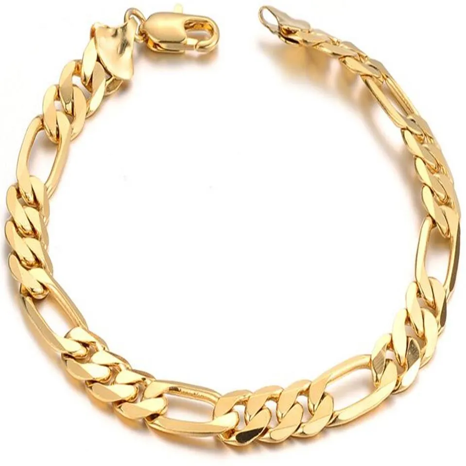 Bracelet homme rempli d'or 18 carats, bracelet entier direct d'usine298S