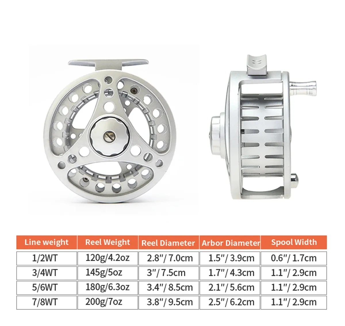 ANGLER DREAM Fly Fishing Reels: Large Arbor Aluminum With Line