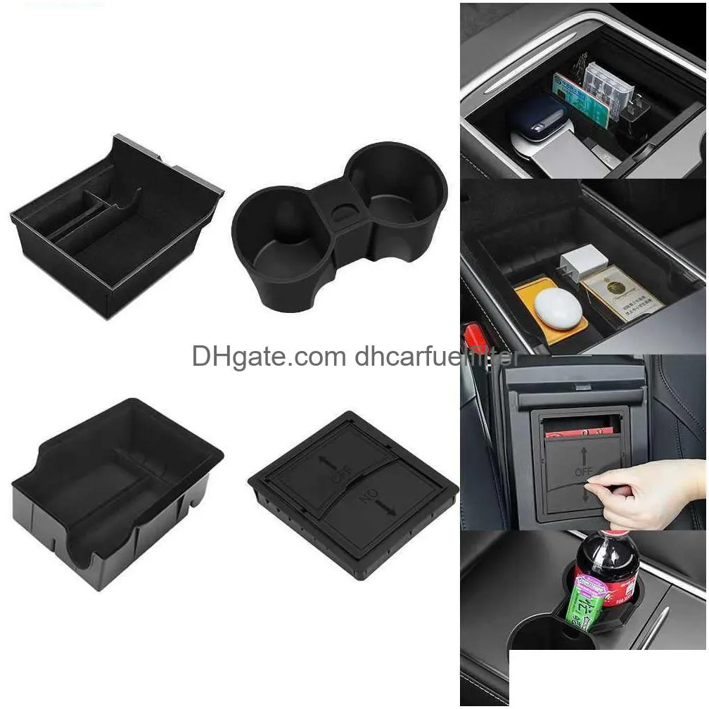 Bilarrangören YZ för Tesla Model 3 Y Center Console Modelodely Armest Den Storage Box Interiör Tillbehör Drop Delivery Mobiles Mo DHYQ4