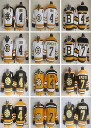 Vintage Boston cheap Bruins Jersey 4 Orr 7 Espositol CCM Hockey Jerseys High Quality All Stitched
