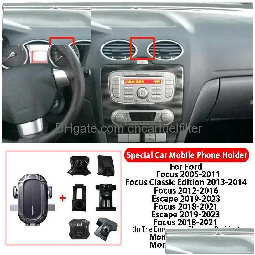 Car Holder For Ford Focus Classic Edition Escape Mondeo Escort Edge St Plus Mobile Phone Dashboard Air Outlet Special Bracket Drop D Dhmlh