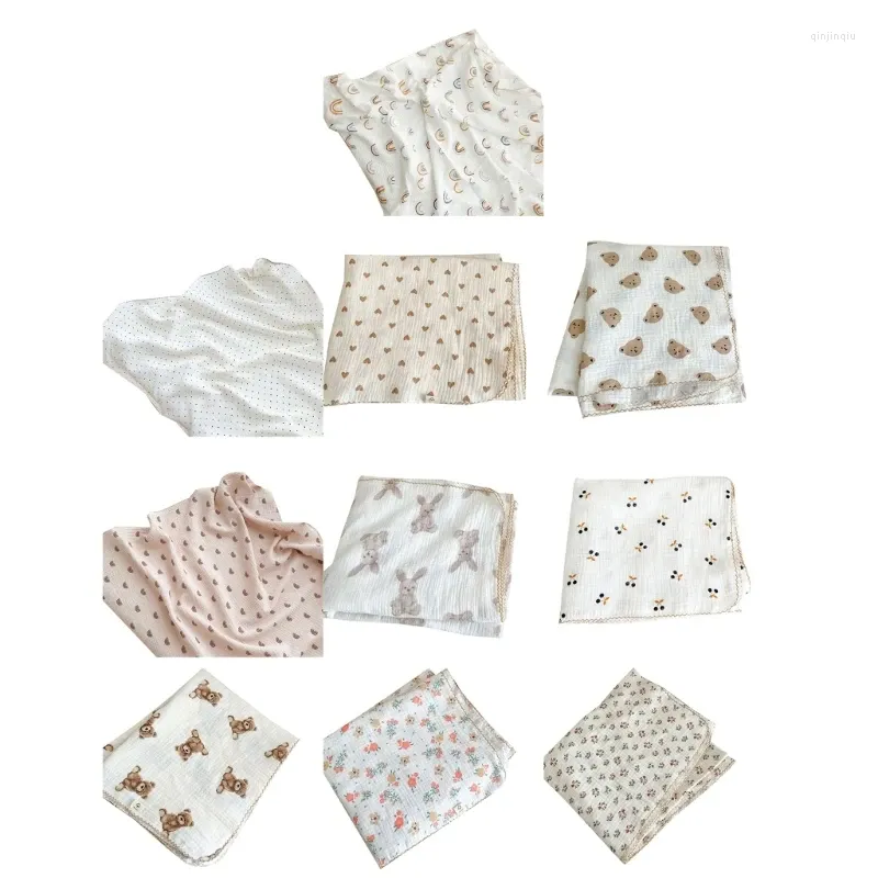 البطانيات n80c baby-blankets for girl boy soft baby-swaddle blanket masslin swaddle print print born baby-quilt