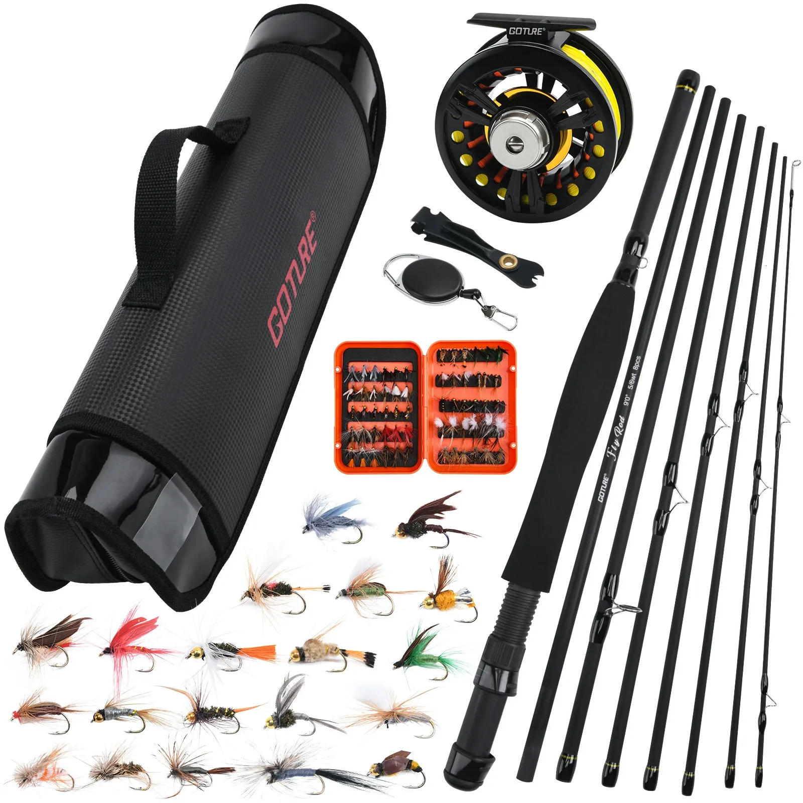 TravelFly 8 Section Fishing Rod Kit Reel, Line, Lure, & Tackle Set For  Flyfishing And Streams 231211 From Zhi09, $74.4
