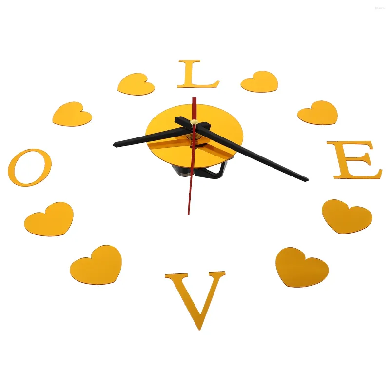 Wanduhren Liebe Spiegel Uhr Home Dekoration Dekorieren Kleben Dekorative Paste Acryl Wohnzimmer Büro Yoga Aufkleber