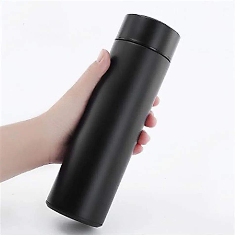 Botellas de agua inteligentes de acero inoxidable, frascos de vacío con pantalla de temperatura, taza de café y sopa para viaje en coche, vaso Cup255d