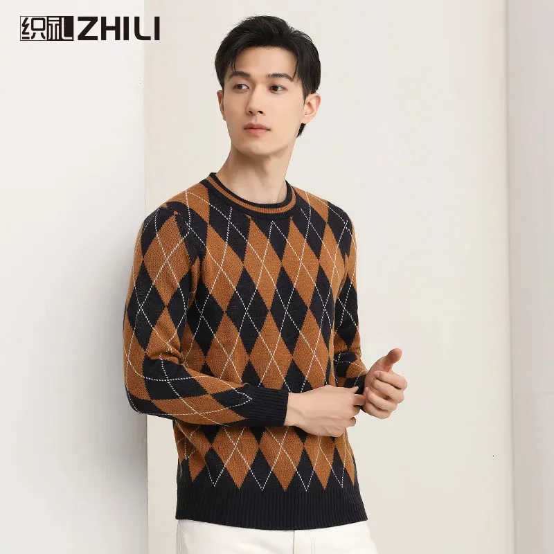 Men's Sweaters Men's Casual Crewneck Sweaters Cable Knit Thermal Pullover Sweater 231211