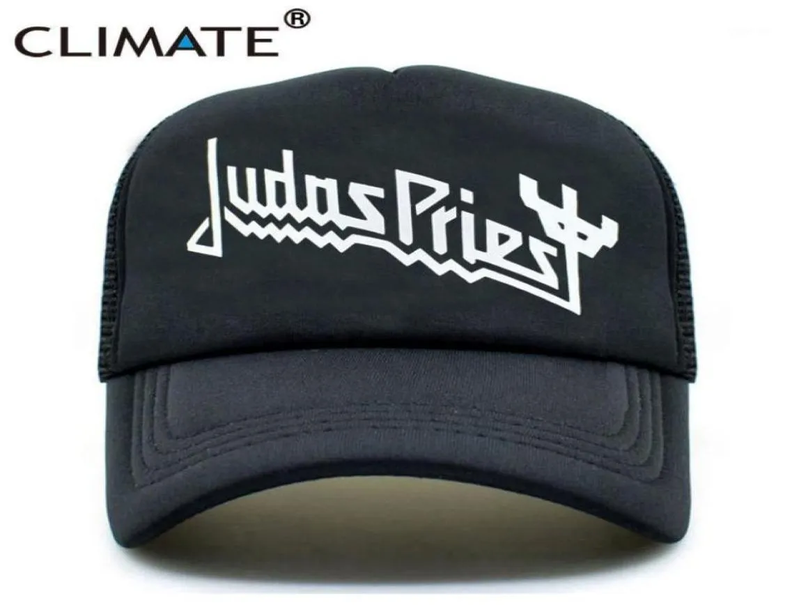 Top Caps İklim Erkek Kadın Trucker Judas Priest Rock Band Cap Müzik Hayranları Yaz Siyah Beyzbol Mesh Net Hat15897522