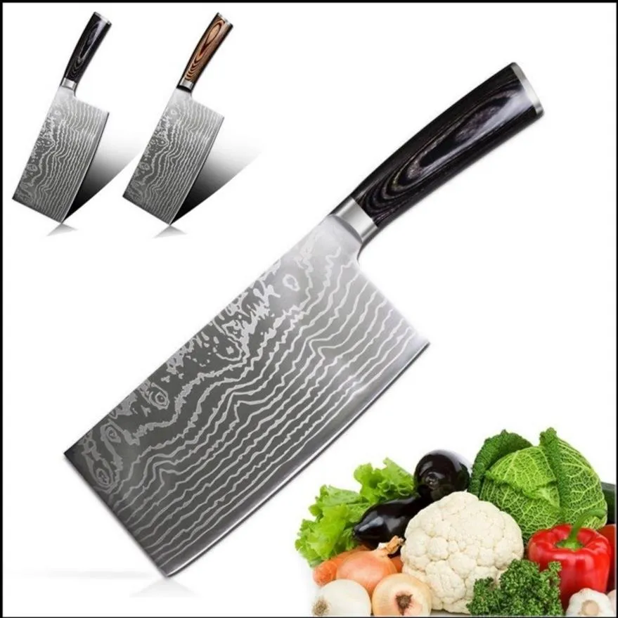 Alemania 4116 Acero inoxidable LNIFE Cocina Carnicero LNIFE Cleaver LNIFE Cuchillos de chef con mango de madera Pakka 301p