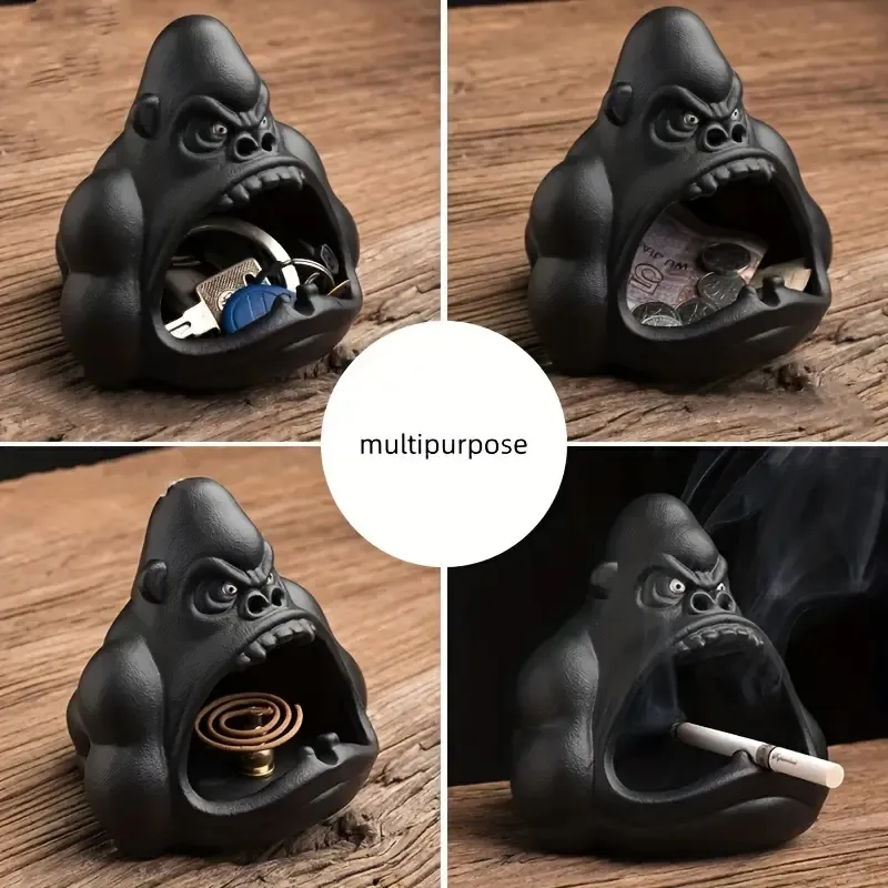 Gorilla King Kong Resin Ashtray – Unique Decorative Cigar & Weed Ashtray For Home