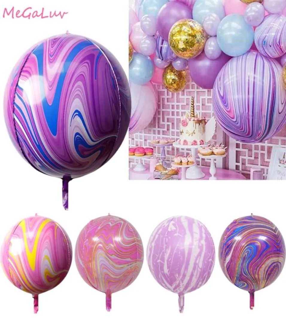 22 -calowe balony 4D malowanie marmurowej kulki kolorowy lateks balon ślub ślub ślub Dekor