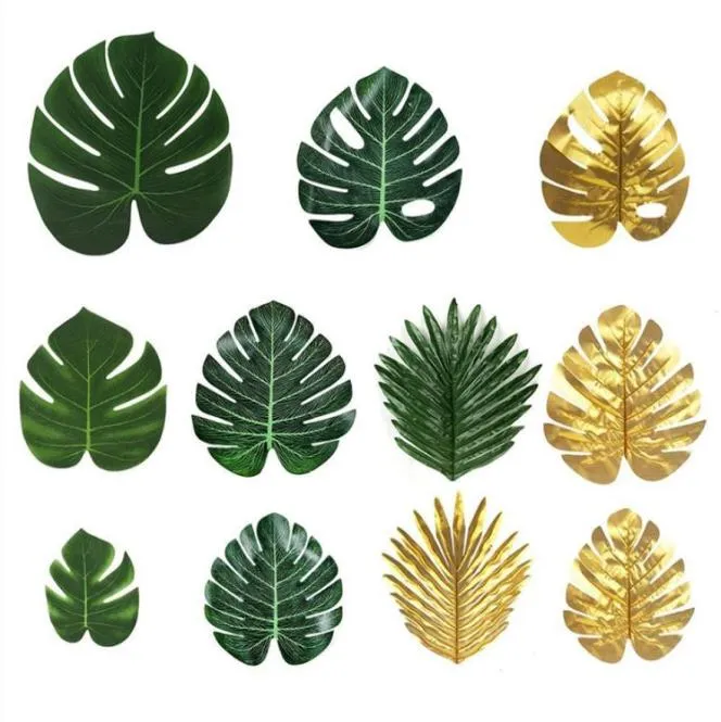 36pcs Green Artificial Tropical Palm Tree Monstera Leaf Leaves For Diy Wedding Home Garden Office Bedroom Decoration Pography B8273521