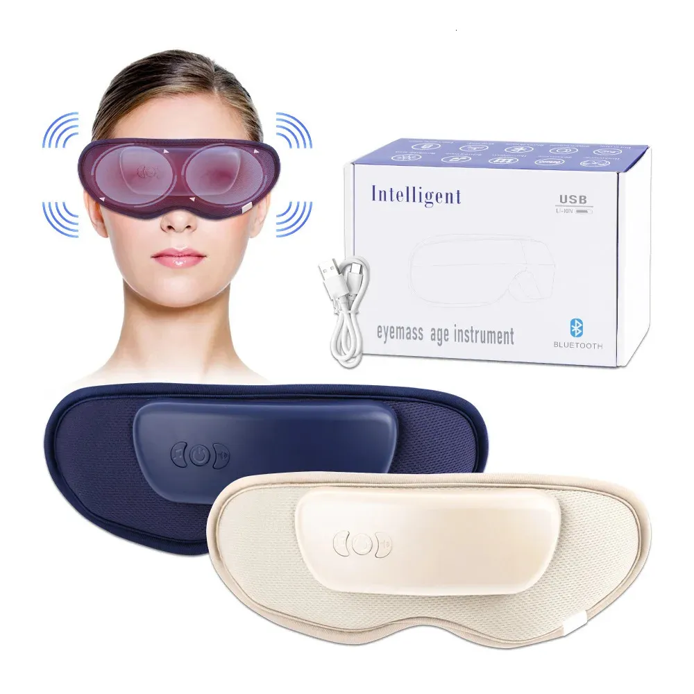 Masseur oculaire Airbag intelligent Vibration masseur oculaire instrument de soins oculaires chauffage Bluetooth musique soulage la fatigue et les cernes rechargeable 231211