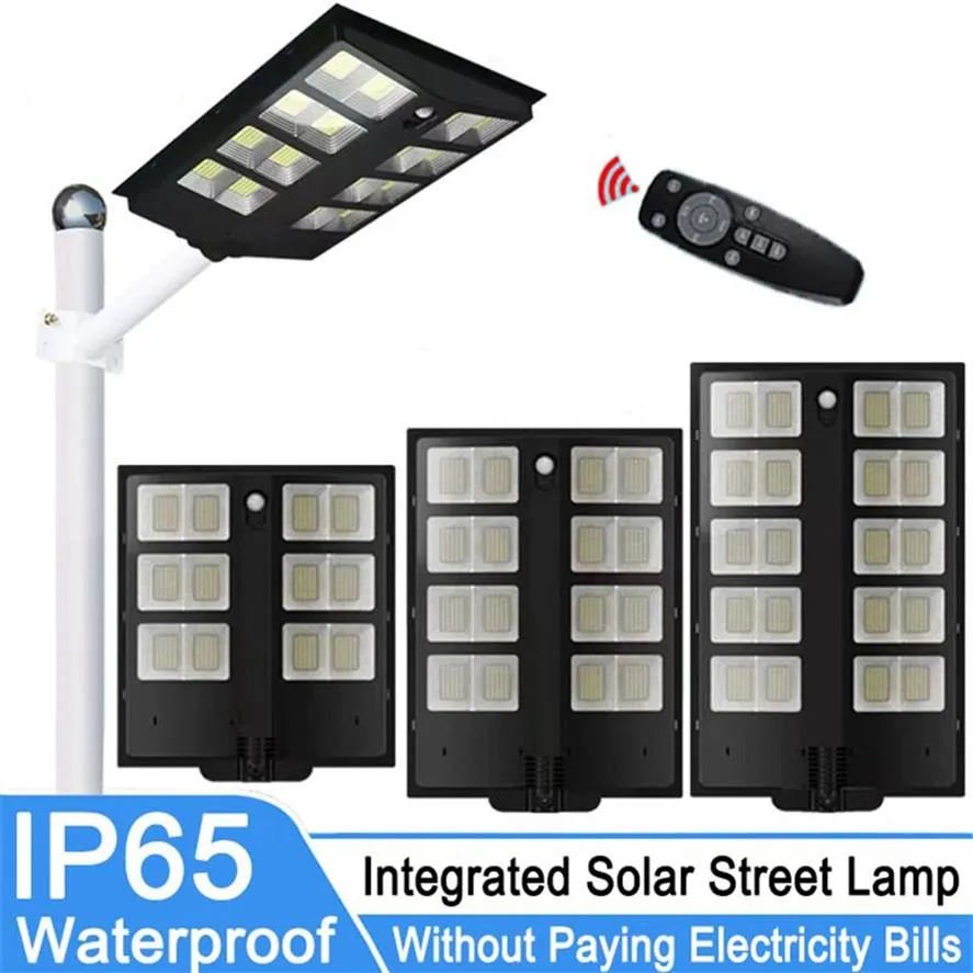 Lampadaires solaires LED avec télécommande, capteur de mouvement PIR, applique murale, tige télescopique étanche, lumières de jardin pour éclairage extérieur 255s