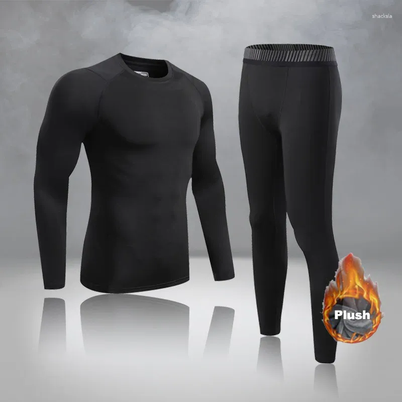 Winter Thermal Underwear Suit Men Compression Sportswear Fitness