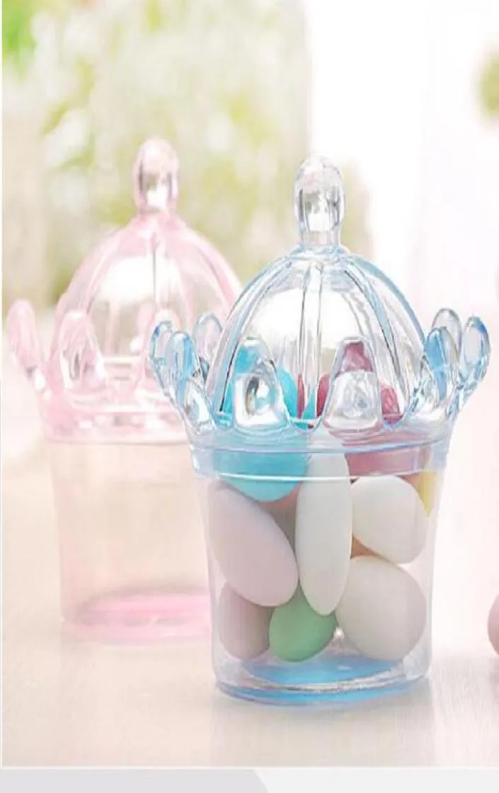 Candy Box -Tasche Schokoladengeschenk Plastik für Geburtstag Hochzeitsfeier Dekoration Handwerk DIY Favor Babyparty Crown Clear1349611