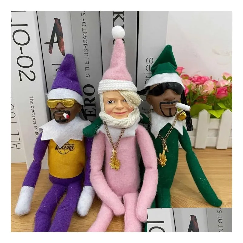 Świąteczne zabawki dostarcza dzieci Pluszowa snoop na prezent na hopie hip -hop miłośnicy transgranicznej snoo po gniewu z żywicy elfowej dekoracyjna lalka upuszcza deli dhmlf