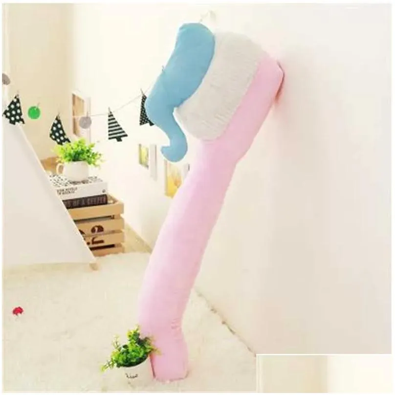 90cm one piece creative toothbrush pillow pp cotton stuffed sleeping pillows plush toy sofa decoration office cushions 4 colors q0727