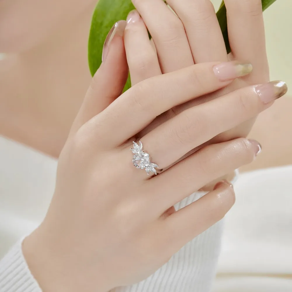 4 캐럿 D 컬러 Moissanite 약혼 반지 S925 스털링 실버 10mm 랩 제작 여성용 다이아몬드 럭셔리 웨딩 밴드 6 발톱