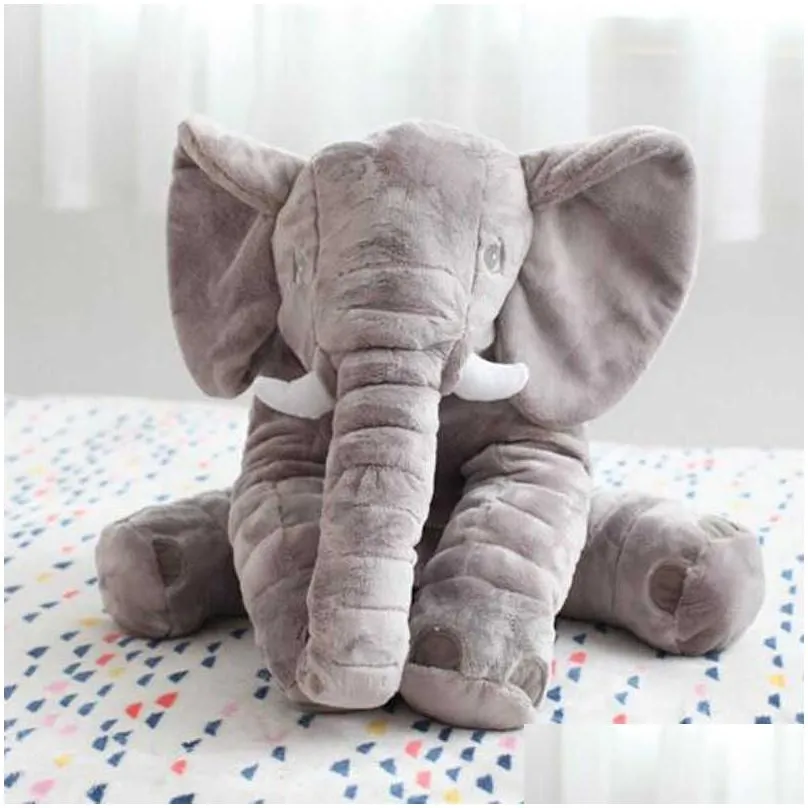  arrival 60cm one piece gray elephant plush doll with long nose cute pp cotton stuffed baby super soft elephants toys wj346 q0727