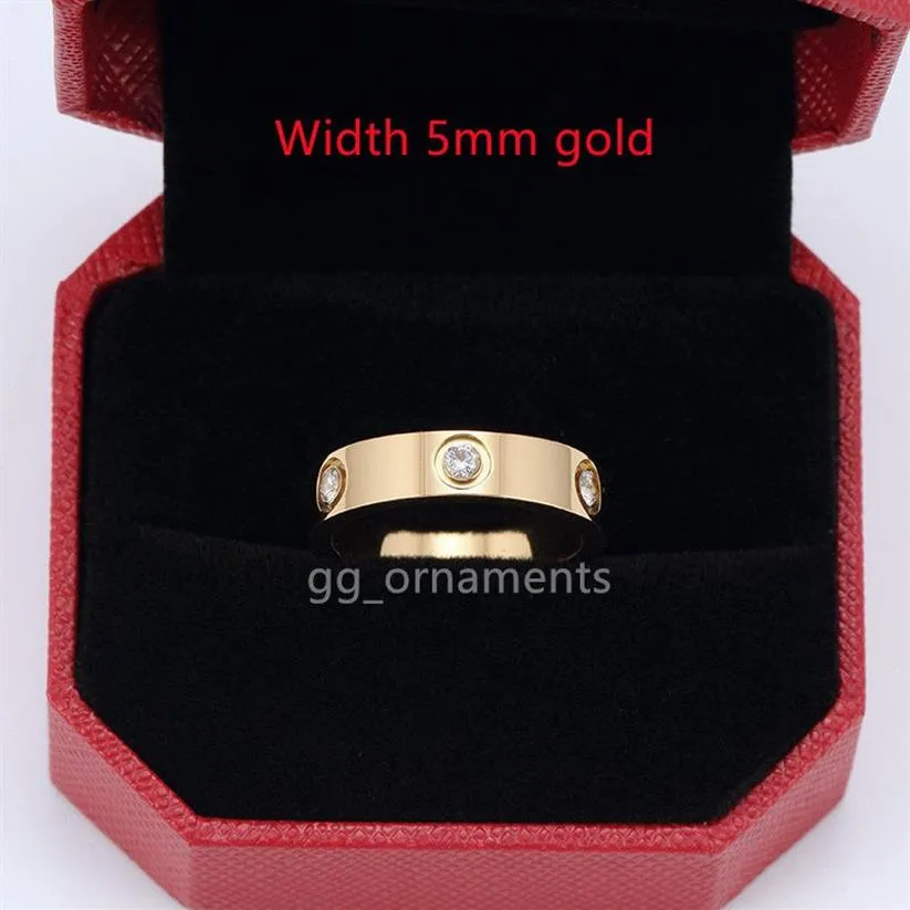 6 Diamant-Liebesschraube Designer-Ring Herrenringe klassischer Luxus-Designerschmuck Damen Titanstahllegierung vergoldet Gold Silber R199b