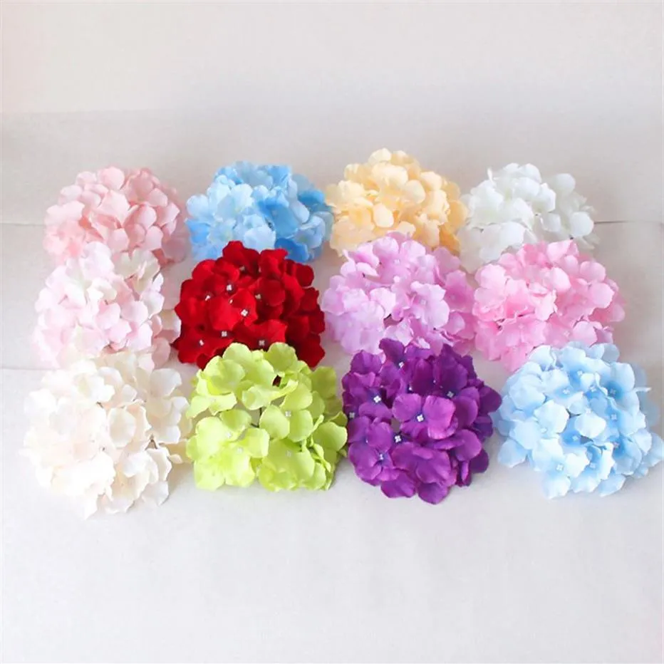 Tête de fleur d'hortensia artificielle en soie, 18cm, bricolage, bouquet de fleurs, couronne de fleurs, guirlande, décoration de la maison, G1180232H