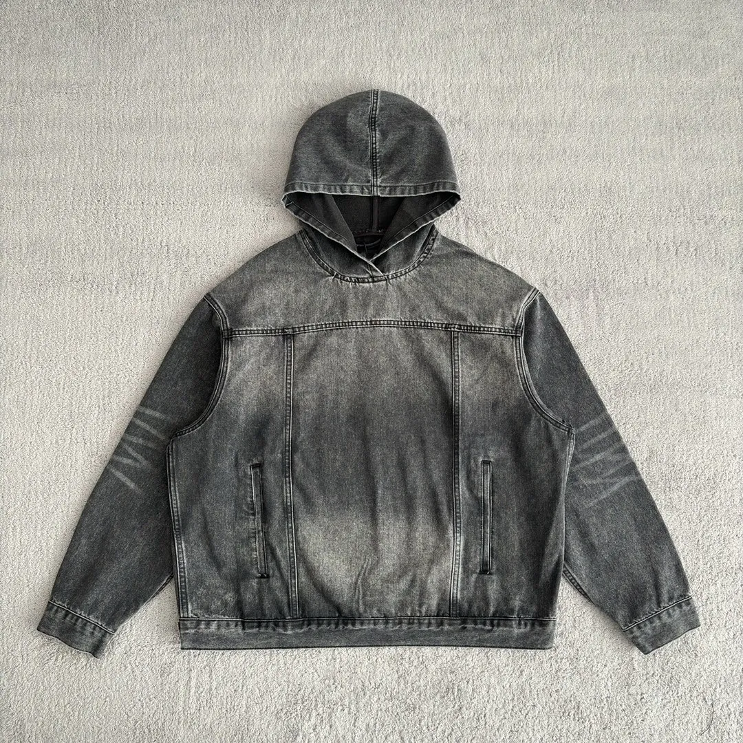 Groß sparen beim Kauf von Patch Denim Jacke Männer Delessed Jean Jacke  Herren: Patchierte Jeansjacke Mit Motorhaube, Sprühbetriebsbuchstaben,