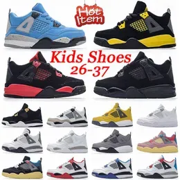 quality Top Kids Shoes 4s Jumpman 4 Basketball Sneakers Thunder Youth Infant Toddler Children Trainers Baby Boys Girls Military Black Cat Sports Big Kid Shoe Retro