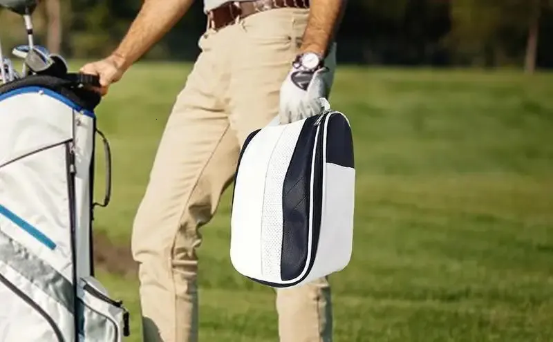 Golfväskor andningsbara dragkedja skor fodral golfskor bär väska sportskor väska golftillbehör för cykel golf rese gym dans 231211