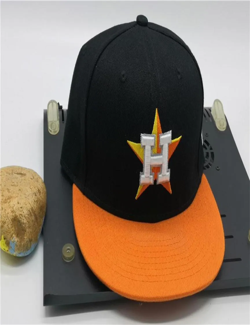 Hela högkvalitativa Men039S Hou Sport Team monterade kepsar Flat Brim på fälthattar Full stängd designstorlek 7 8 Baseball Gor3309465