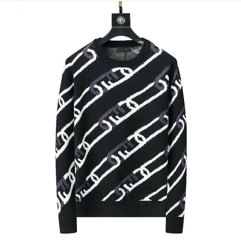 24SS 여자 고급 디자이너 남자 블랙 스웨터 니트 캐주얼 가을 패션 인쇄 자카드 캐시미어 블렌드 남자와 여자 커플 스트리트 스트리트 크기 3xl