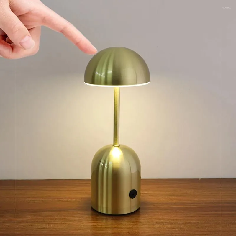 Table Lamps Portable Modern Metal Dimmable Lamp USB Charging For Dining Room Bar Atmosphere Light Decorative LED Desk Night