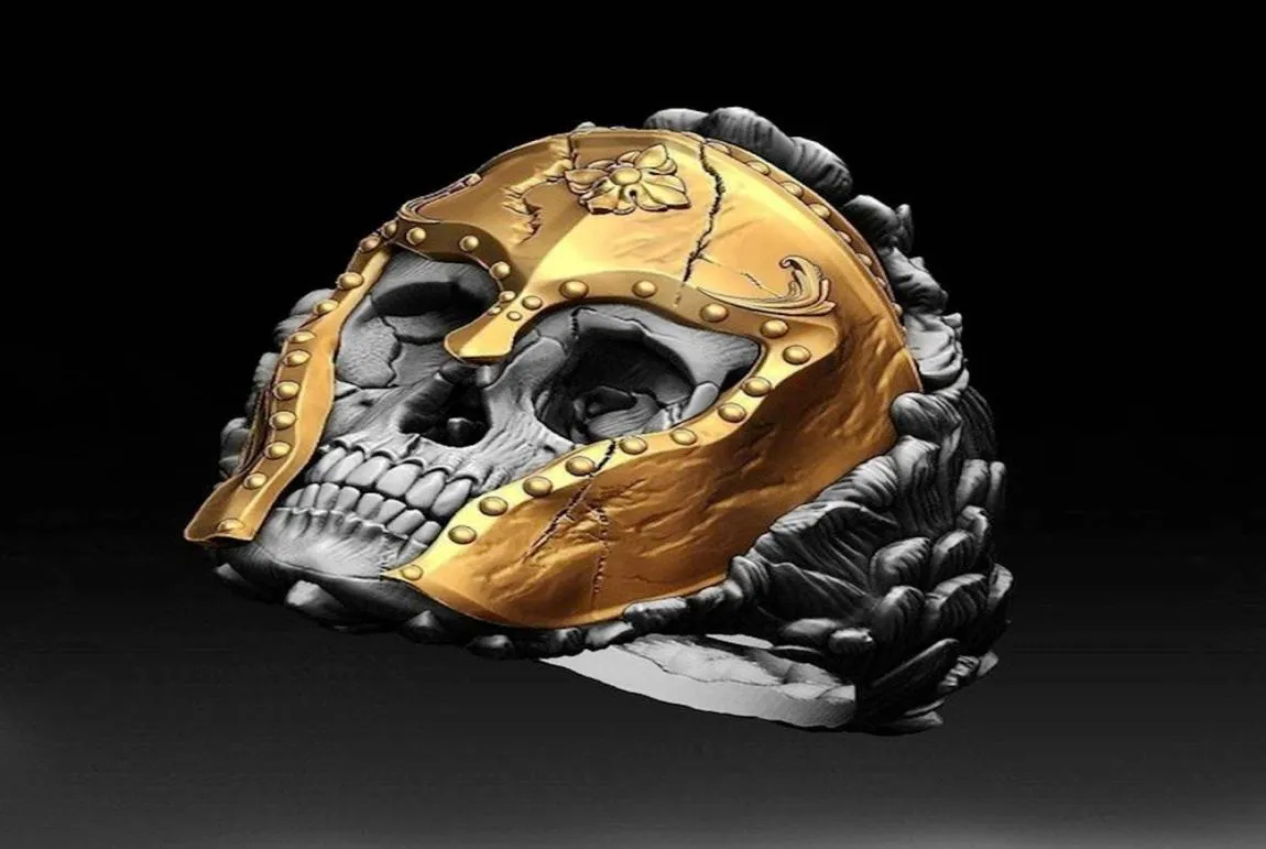 10st -legering Skull Mask Punk Band Rings for Women Men Vintage Personality Party Accessories Jewelry6826985