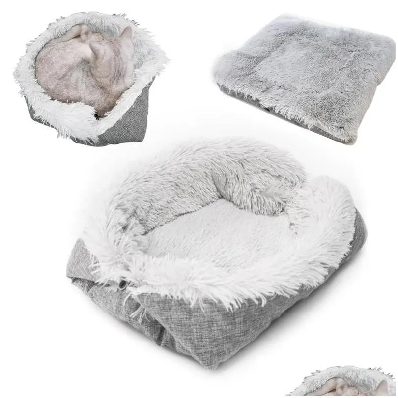 Kennels Pens Kennels Pens Pliable Lavable Chien Chat Slee House Nest Lit En Peluche Hiver Chaud Animaux Tapis Doux Livraison Directe Maison Gard Dhoiu