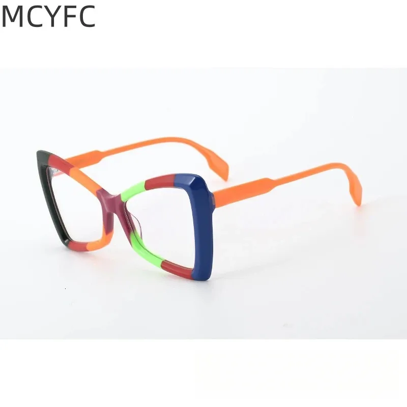 Lunettes de soleil Cadres MCYFC mode acétate lunettes cadre pour femmes et hommes de haute qualité fait à la main couleur fendue optique myopie lunettes cadres 231211