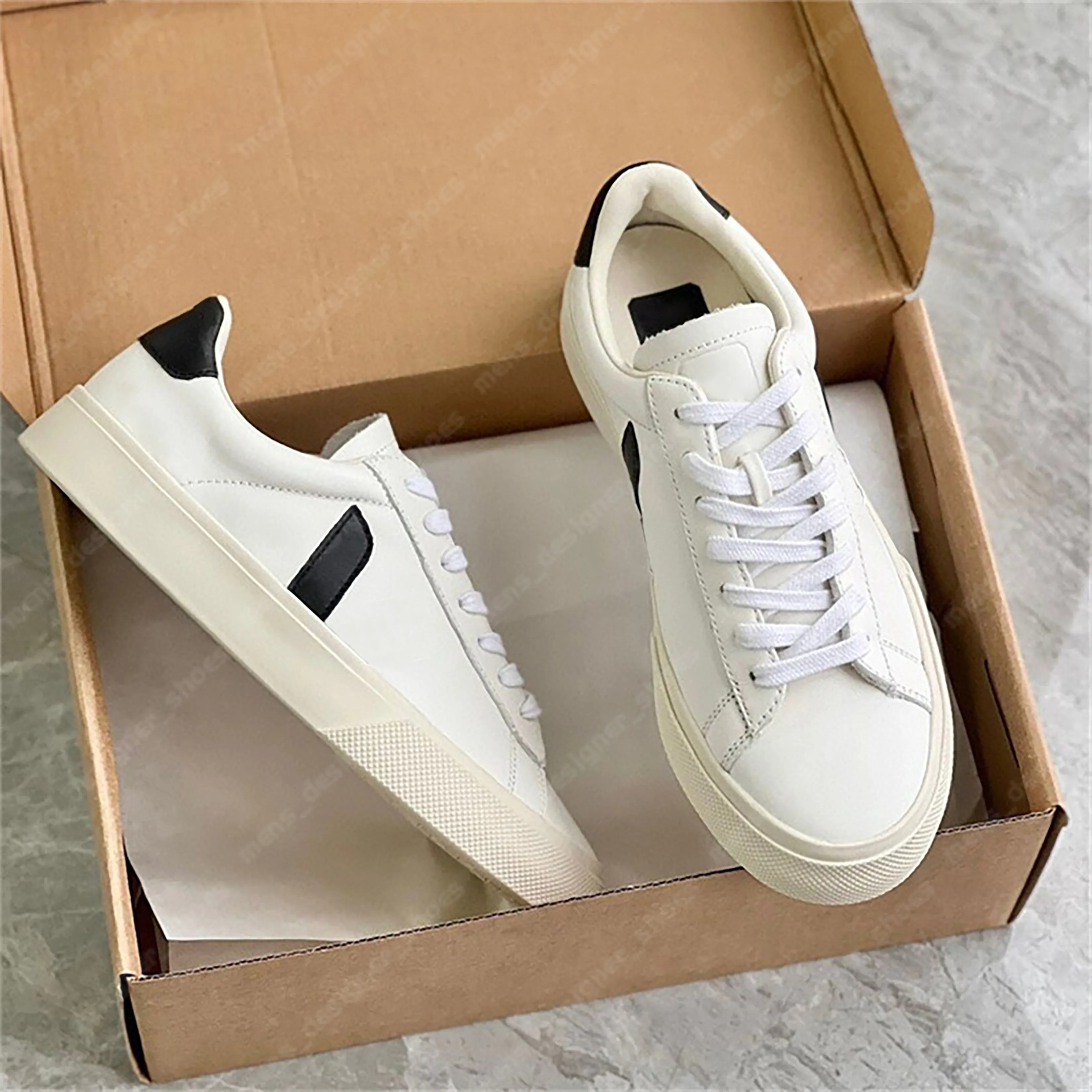 Designer shoes paris V10 Campo Chromefree Leather Sneaker Triple Black White Natural Orange Fluo Nautico Pekin luxury mens trainers womens casual sneakers