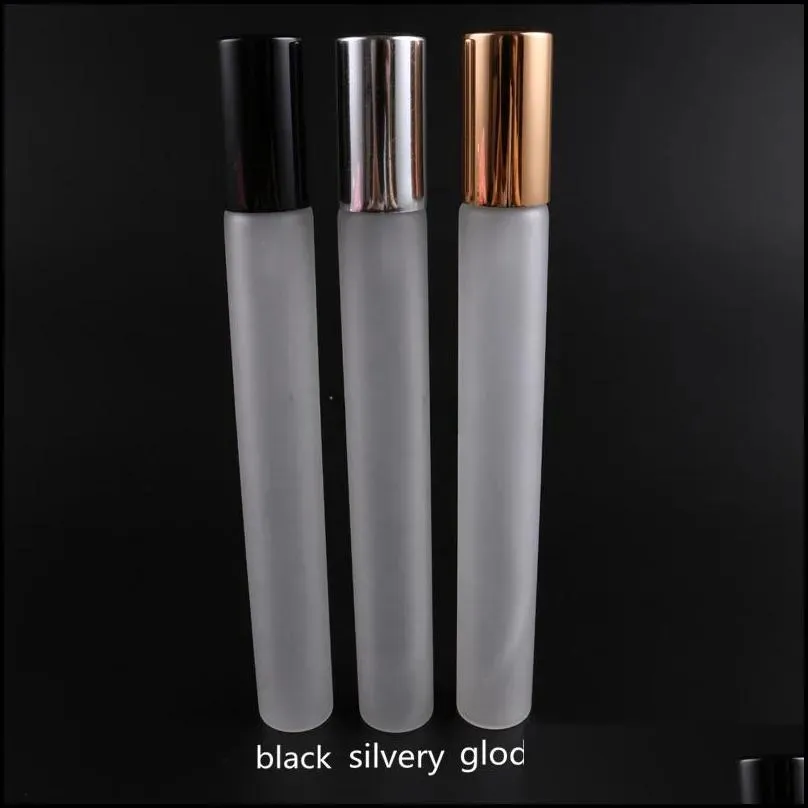 New Perfume Bottle 20Ml Frosted Glass Spray Bottle Empty Per Atomizer Slivery Glod Vials Cosmetic Container Drop