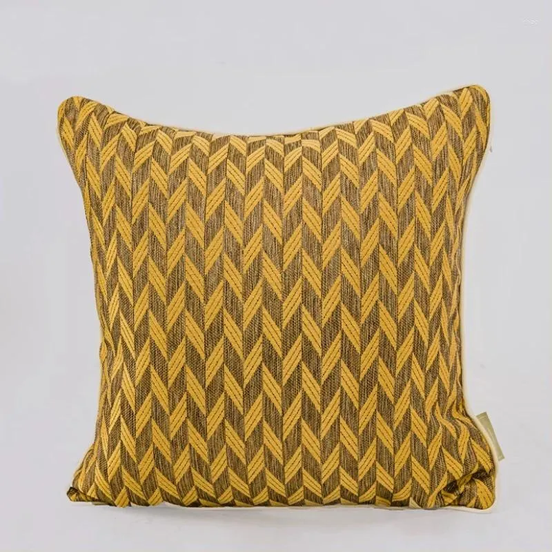 Luxury Gold Geometric Square Pillow Cover For Modern Loft Decor Elegant Sofa Case With American
