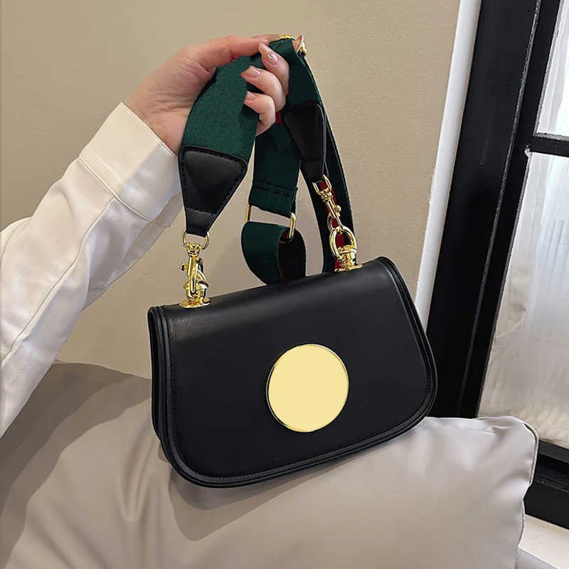 Leren mode bedrukte zadelontwerpertas Veelzijdige ketting Dames crossbody tas met brede band Schouder Cross Schouder Onderarm Tijgerkop Tas 231215