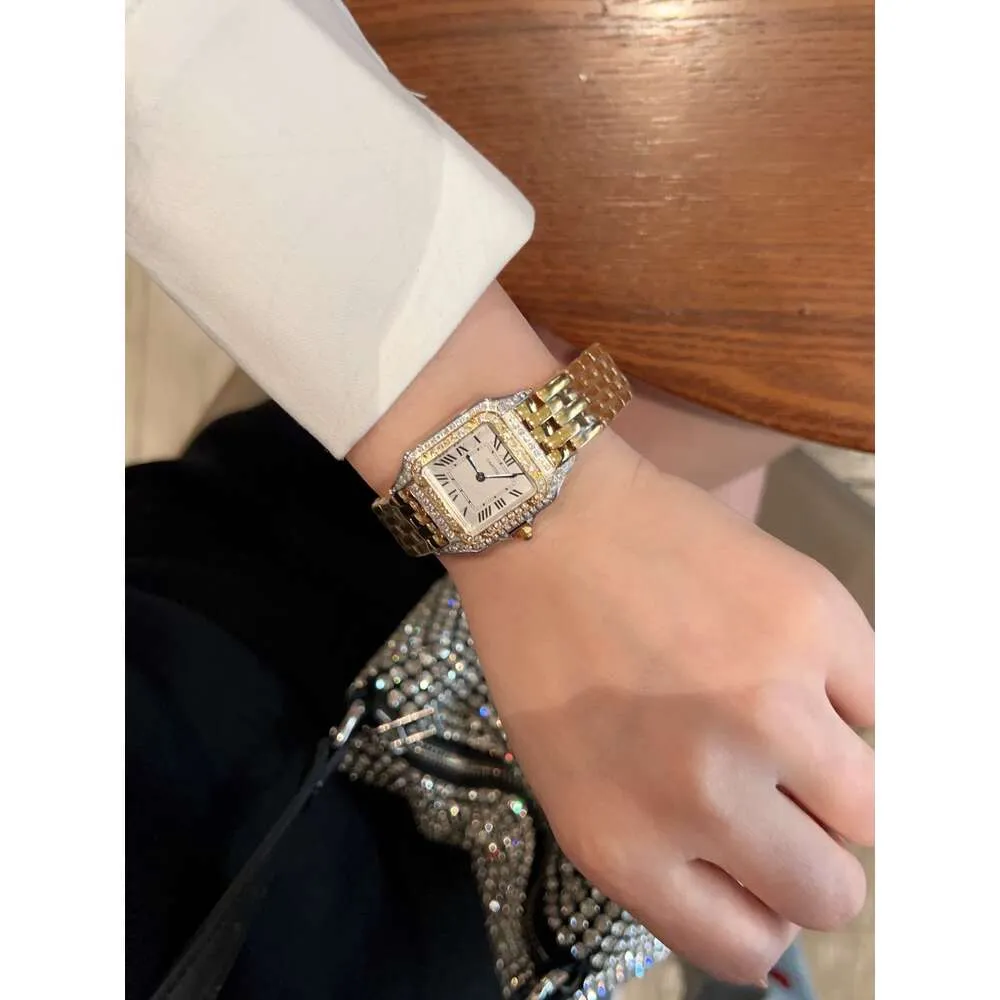 Tasarımcı Pantthere Kutu Yüksek Kaliteli Kuvars Uhren Lady Watches Watches Women Watch Montre Tank Femme Luxe Full Diamond ReloJ L3PZ