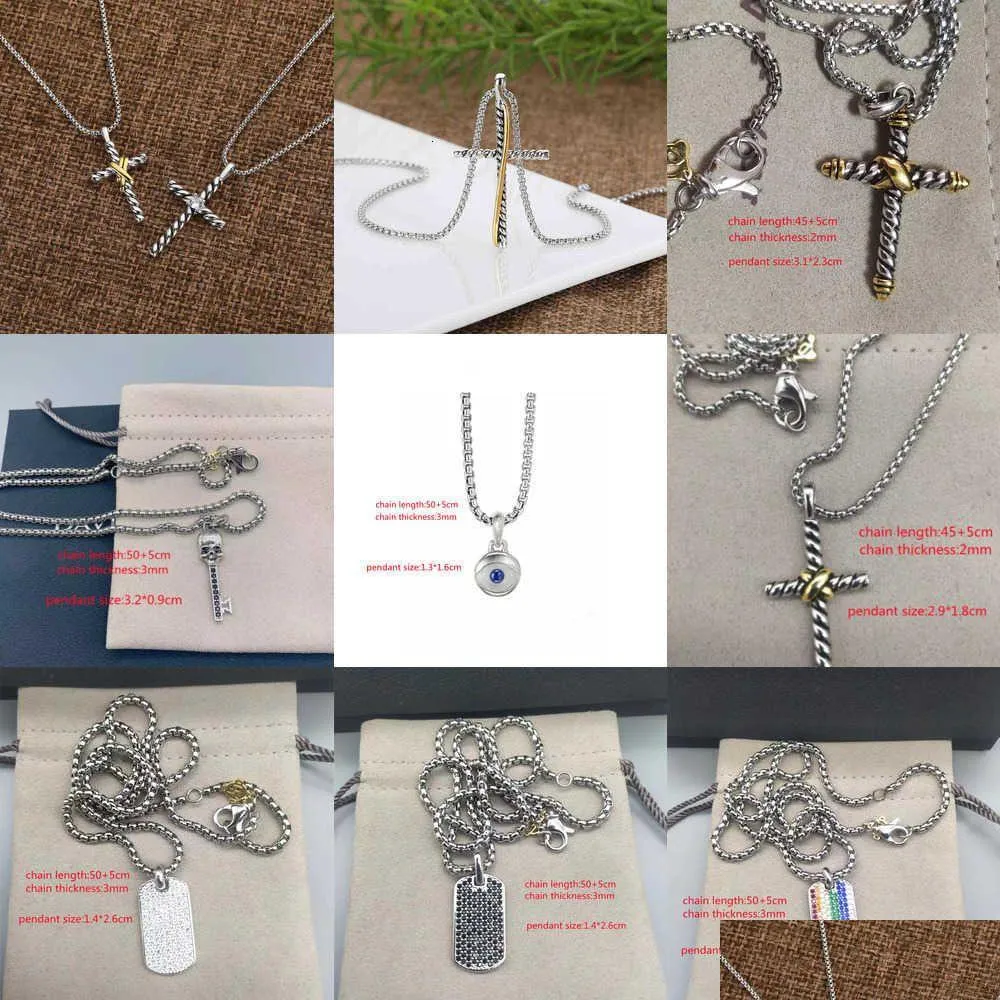 Pendant Necklaces Women Men Designer Pendant Pendants Cross Necklace Twisted Jewelry Hhop Necklaces Fashion Hip Zircon Punk Drop Deliv Dh7Kt