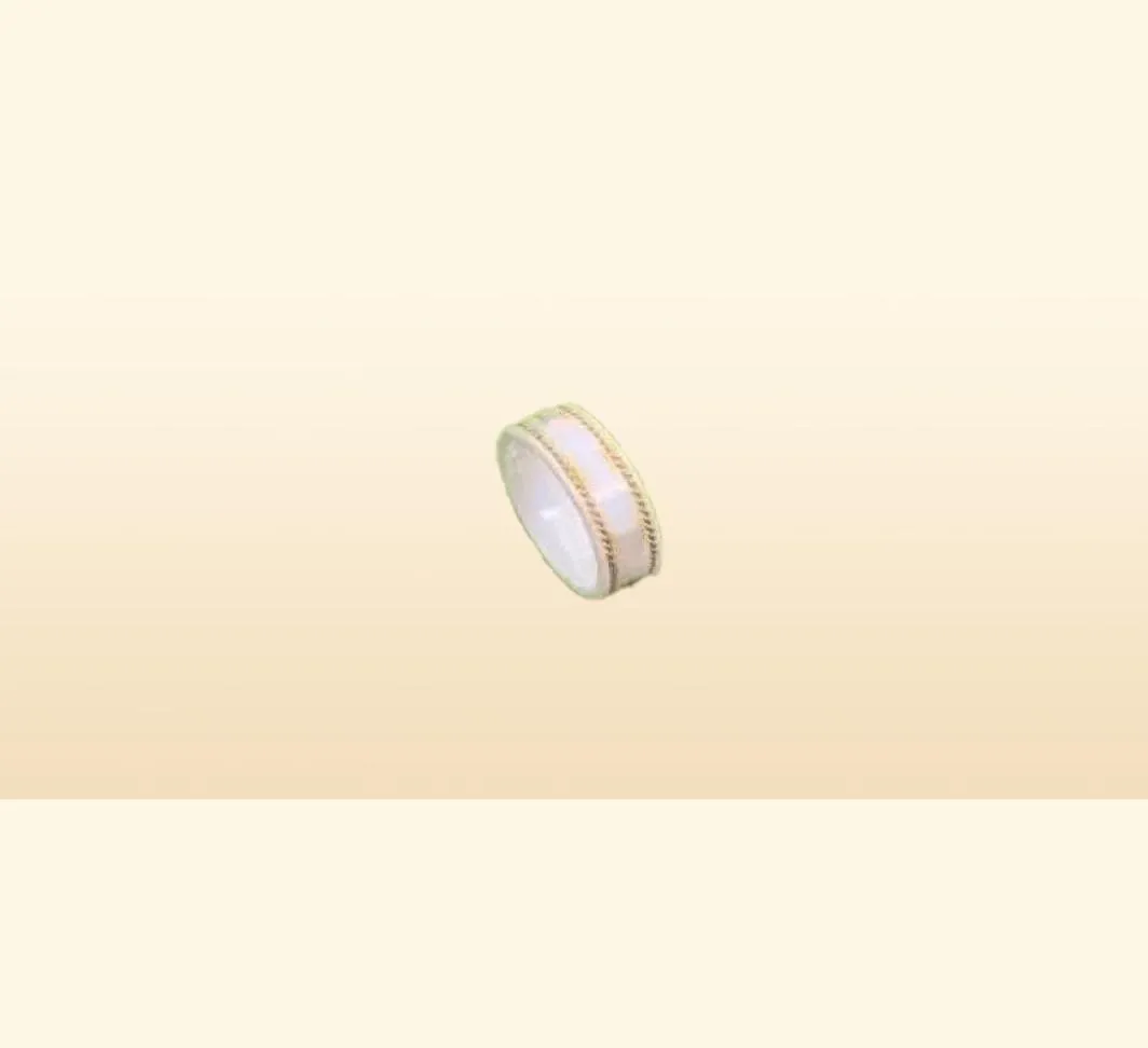 18k Gold Ring Stones Fashion Simple Letter Rings for Woman Par Quality Ceramic Material Fashions smycken Supply9420287
