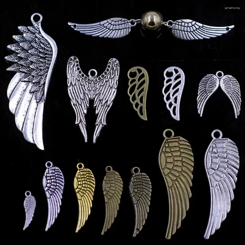 Charms 20g Pendants Wing Bird Angle Silver Gold Bronze Color Metal For Charm Necklaces Jewelry DIY Findings