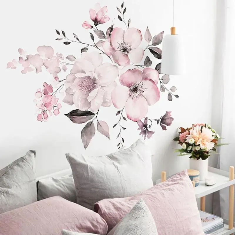 Adesivi murali Romantico fiore rosa Amore Adesivo 3d Decorazioni per la casa Soggiorno Camera da letto Cucina Negozio Decalcomanie Regalo per la festa della mamma