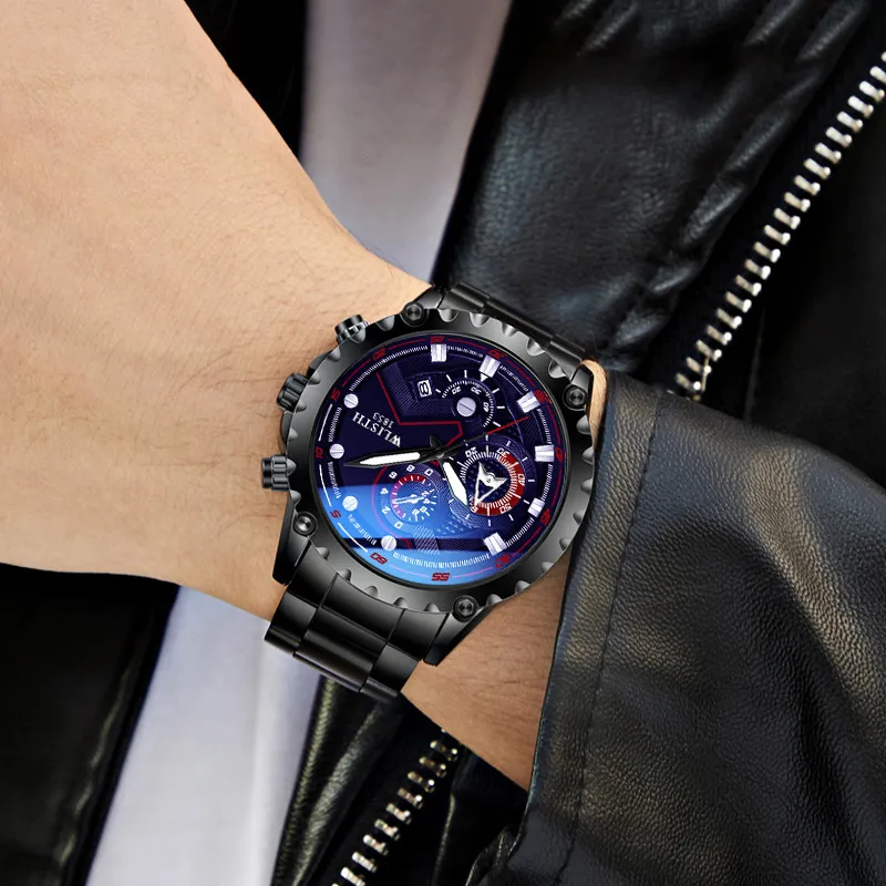 Herenmodehorloges van hoge kwaliteit, luxe waterdicht glow-in-the-dark quartz horloge sporthorloge