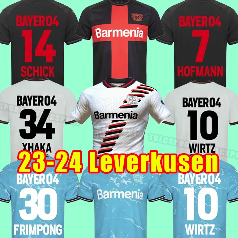 23/24 Футбольные майки Bayer 04 Leverkusen 3rd DEMIRBAY WIRTZ BAKKER Футболка 2023 2024 BAILEY SCHICK PAULO CH Aranguiz DIABY домашняя форма для третьего мужского комплекта