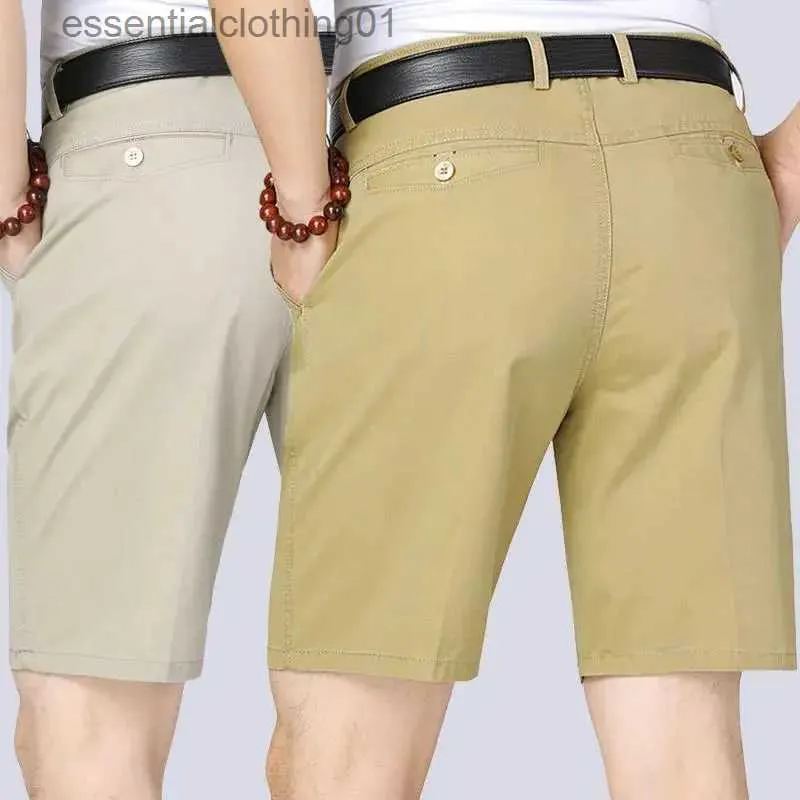 Men's Shorts 100% Cotton Shorts Men Knee Length Boardshorts Classic Brand Comfortable Clothing Beach Shorts Short Trousers L231212