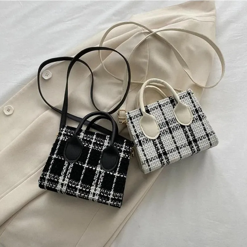 Akşam çantaları kadınlar mini çanta bayanlar poşet moda kontrolü desen omuz çantası crossbody Messanger hafif basit zarif tote