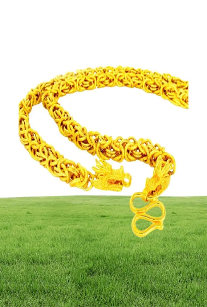 Halsband pojkar mens kedja halsband 18k gult guld fylld hip hop tungt tjock ed chunky choker halsband mode smycken 24 inc408686700870